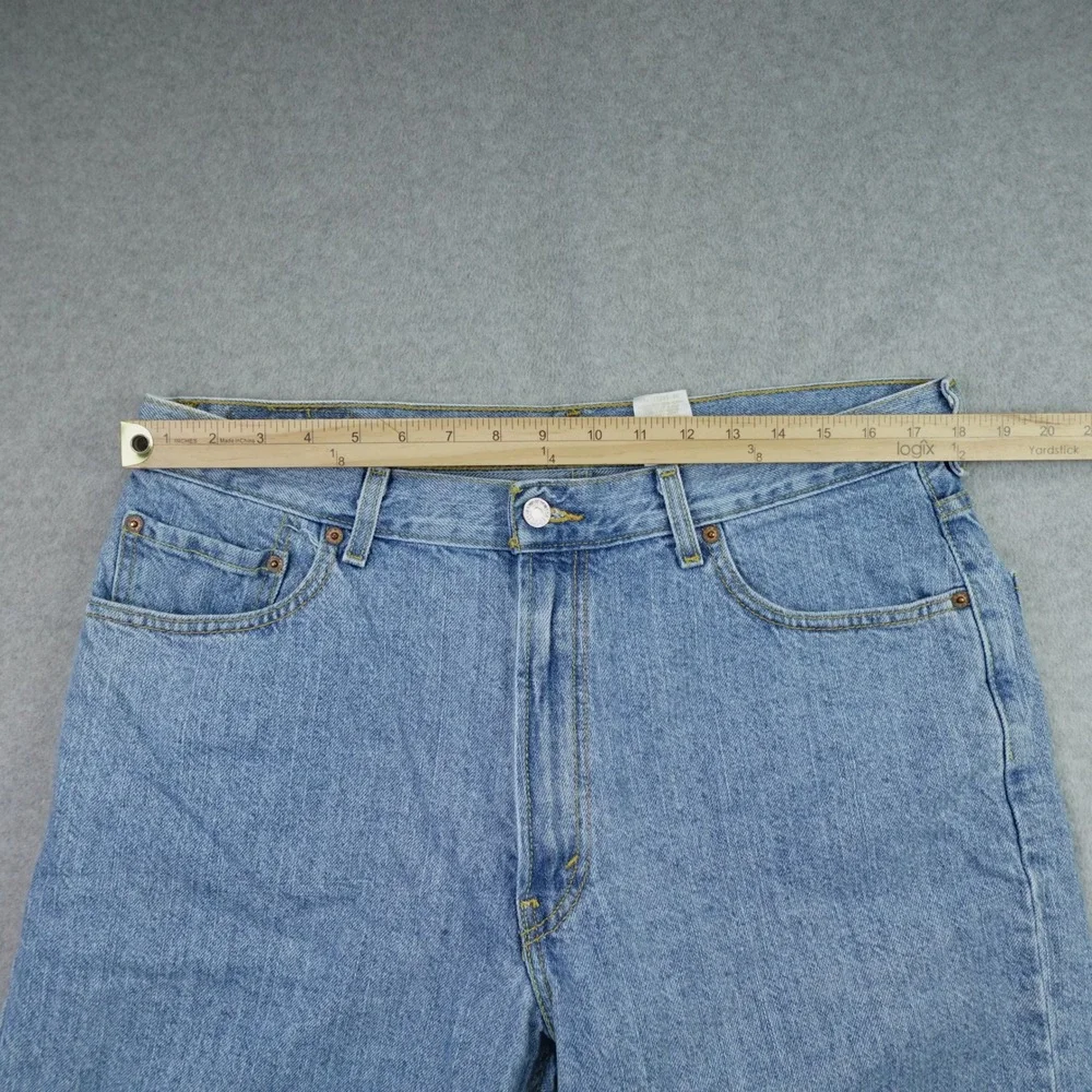 Levis 550 Shorts Mens 36 Blue Relaxed Fit Denim Jean Cutoff Casual